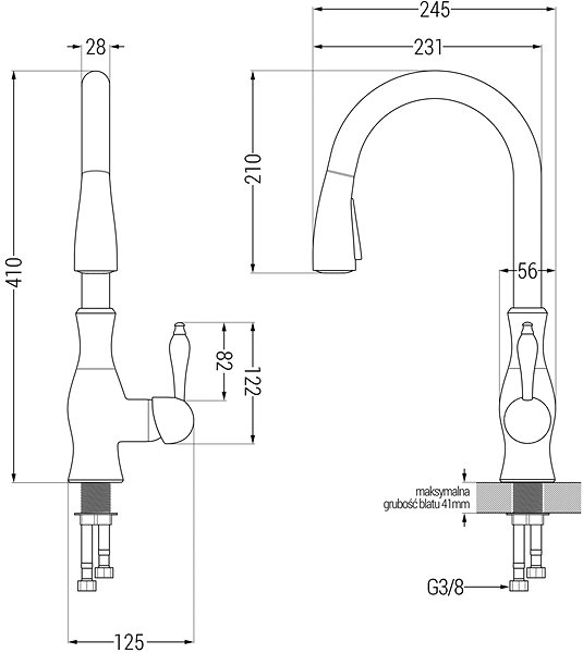 Tap MEXEN Savita sink mixer, black ( 672601-70 ) ...