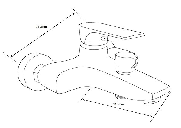 Tap MEXEN Axel R40 bath mixer with accessories, silver (7383R40-00) ...