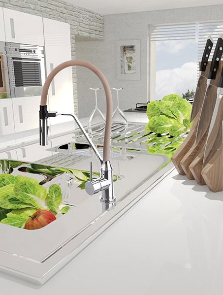 Tap INVENA Sink mixer with magnetic holder, beige ( BZ-30-L03-C ) ...
