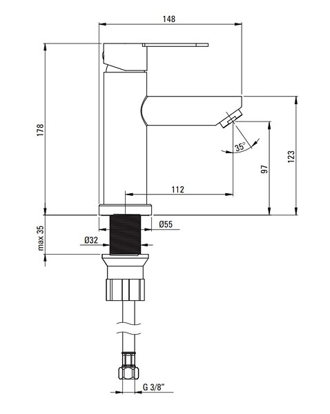 Tap DEANTE Lupo Basin mixer, satin finished ( BLU_F20M ) ...