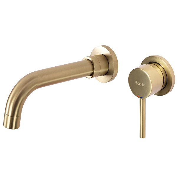 Tap REA Lungo Undermount basin mixer + BOX, brushed gold ( REA-B4109 ) ...