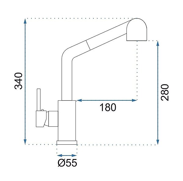 Tap REA Troy, Sink mixer, brushed nickel ( REA-B6301 ) Technical draft