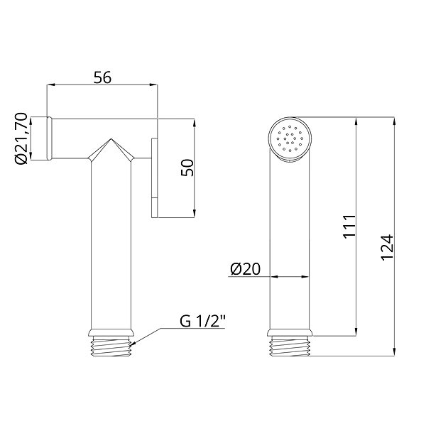 Tap INVENA Handle for bidet mixer, chrome ( BP-BI-O01-L ) ...