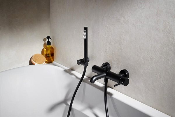 Tap KFA MOZA Wall-mounted bath mixer with shower set, black ( 5034-520-81 ) ...