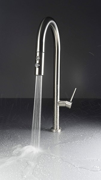 Tap DEANTE Olfato Kitchen Faucet in steel, with pull-out spout, 2 types of current ( BQO_F72M ) ...
