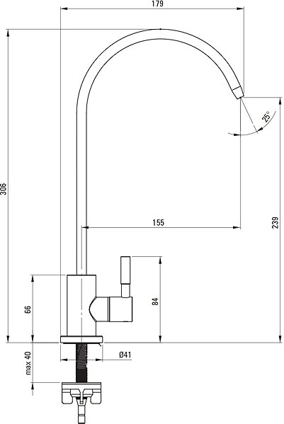 Tap DEANTE Sink spout for filtered water, black ( BEZ_N62F ) ...