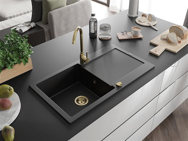 Granite Sink MEXEN Leo granite sink 900 × 500 mm, black II ...