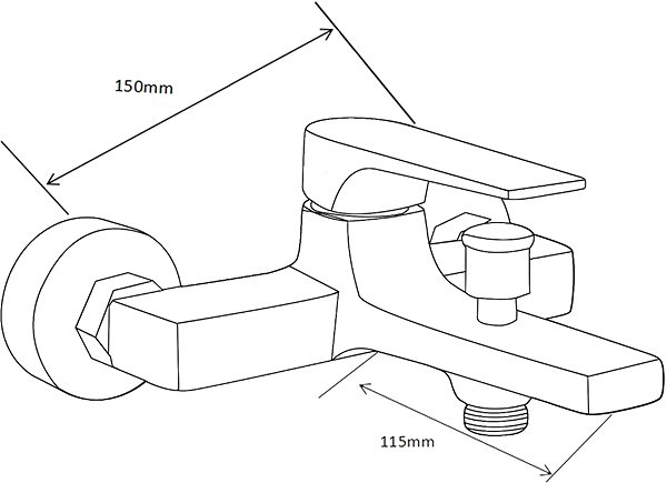 Tap MEXEN Lynx DF40 Basin and bath mixer set with accessories, gold 745903DF40-50 ...