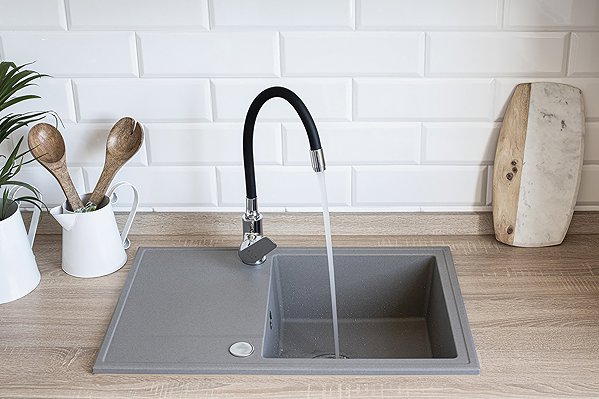 Tap Kuchinox ELZA floorstanding sink mixer with flexible arm (BKE_761D) ...