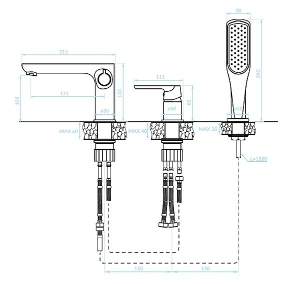 Tap Kuchinox DIMA 3-Hole Stand Mixer, Chrome (BQD_013D) ...