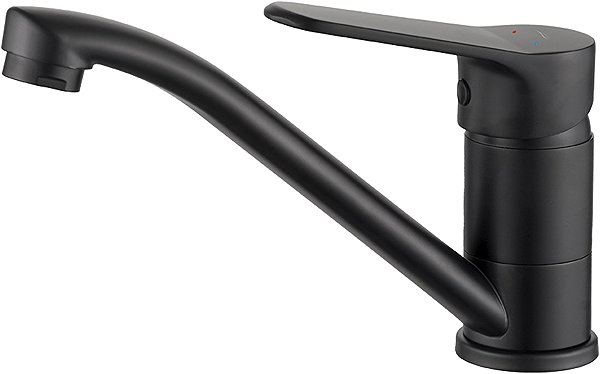 Tap Kuchinox ATEZ pedestal basin mixer with swivel arm, black (BTK_726D) ...
