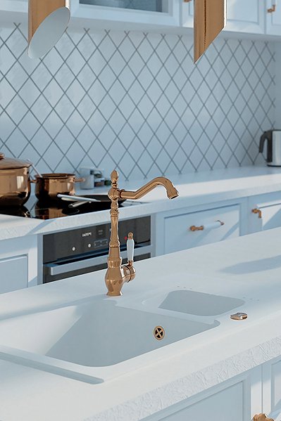 Tap Laveo Evora pedestal basin mixer L, copper (BAE_865D) ...