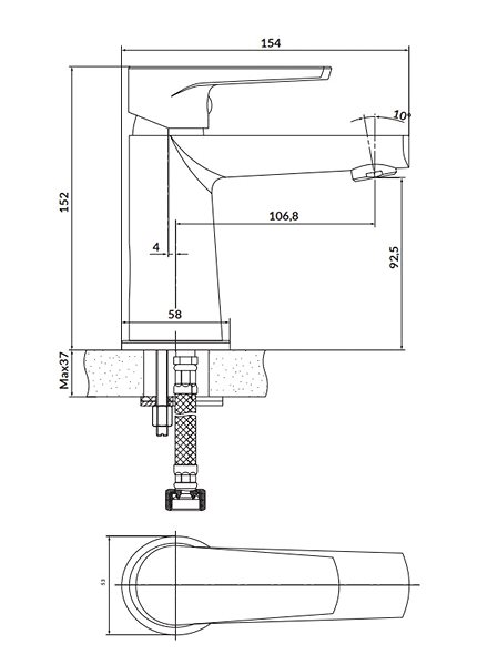 Tap Cersanit Moduo Single lever basin mixer, chrome (S951-362) ...