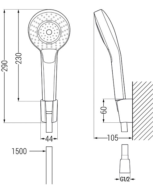 Vodovodná batéria Mexen Saber R05 Sada vaňovej batérie so sprchou, biela (7213R05-20) ...