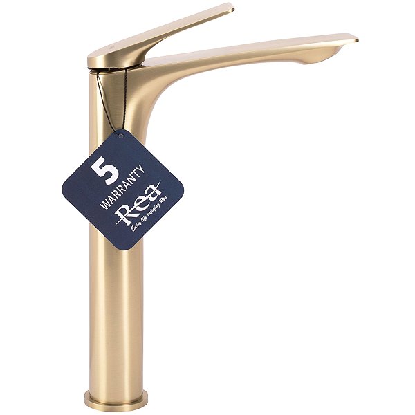 Tap REA Avalon Bathroom mixer, brush gold high (REA-B2705) ...