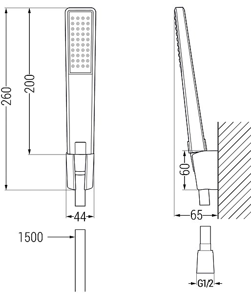 Tap MEXEN Caro R72 bath mixer with shower, chrome (74663R72-00) ...