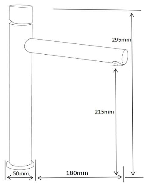 Tap Mexen Elba One basin mixer, tall, chrome / black (74111-07) ...