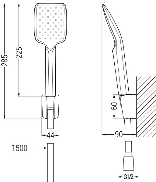 Tap Mexen Lynx R62 Bathroom mixer with accessories, chrome (74593R62-00) ...