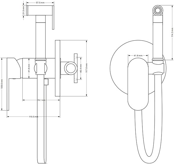 Tap Mexen Milo pedestal bidet mixer, chrome (7599350-00) ...