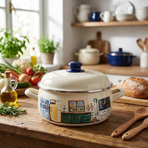 Metalac kitchen casserole, casserole with lid 24 cm, 4,75 l .