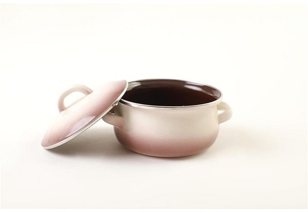 Pot Metalac capuccino, Elegant shallow saucepan with lid 12 cm, 0,8 l ...