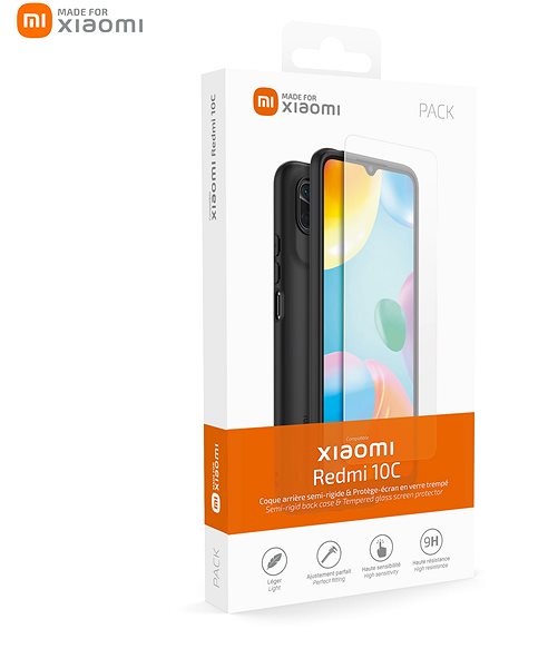 Telefon tok OEM Made for Xiaomi TPU tok + edzett üveg Xiaomi Redmi 10C Black készülékhez ...