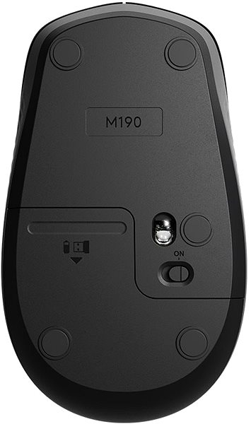 Egér Logitech Wireless Mouse M190, Charcoal Alulnézet