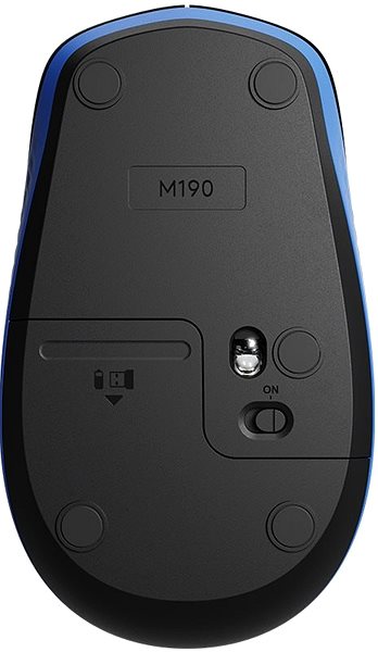 Maus Logitech Wireless Mouse M190 - blau Bodenseite