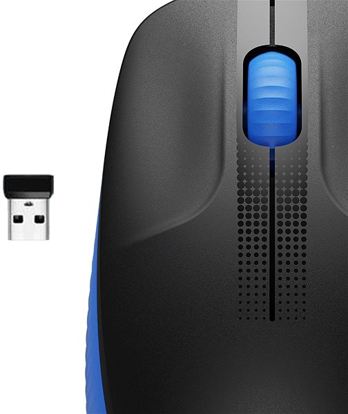 Mouse Logitech Wireless Mouse M190, Blue Connectivity (ports)
