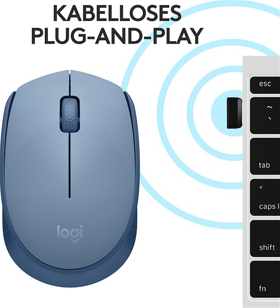 Maus Logitech Wireless Mouse M171 blau-grau ...