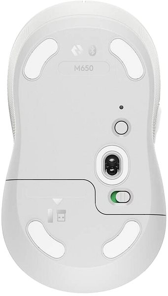 Maus Logitech Signature M650 M Wireless Mouse Off-white Bodenseite