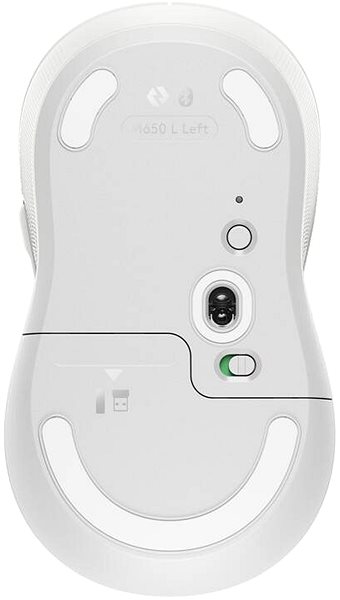 Maus Logitech Signature M650 L Left Wireless Mouse Off-white Bodenseite