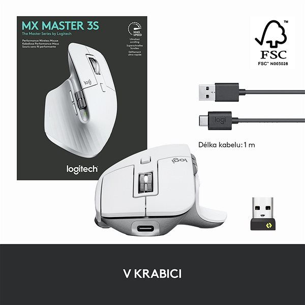 Myš Logitech MX Master 3S Universal Pale Grey Vlastnosti/technológia