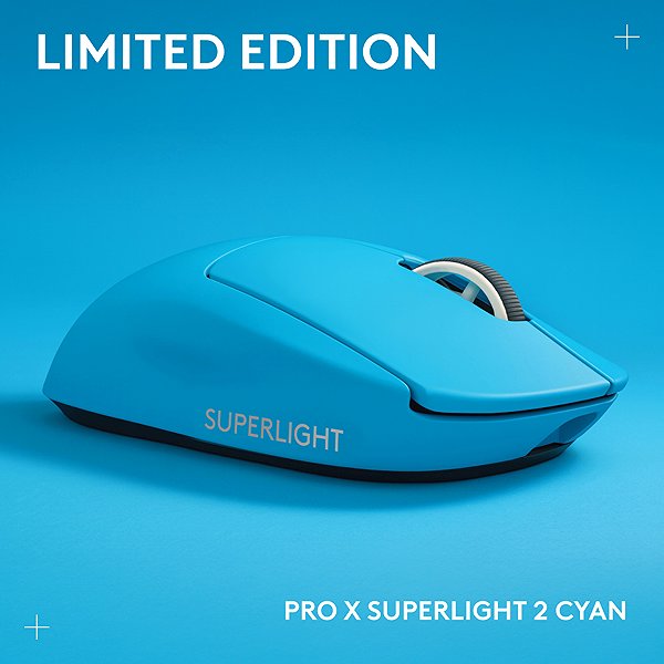 Gaming Mouse Logitech PRO X SUPERLIGHT 2, cyan ...