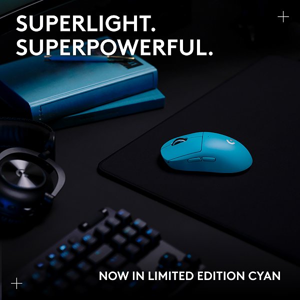 Gaming Mouse Logitech PRO X SUPERLIGHT 2, cyan ...