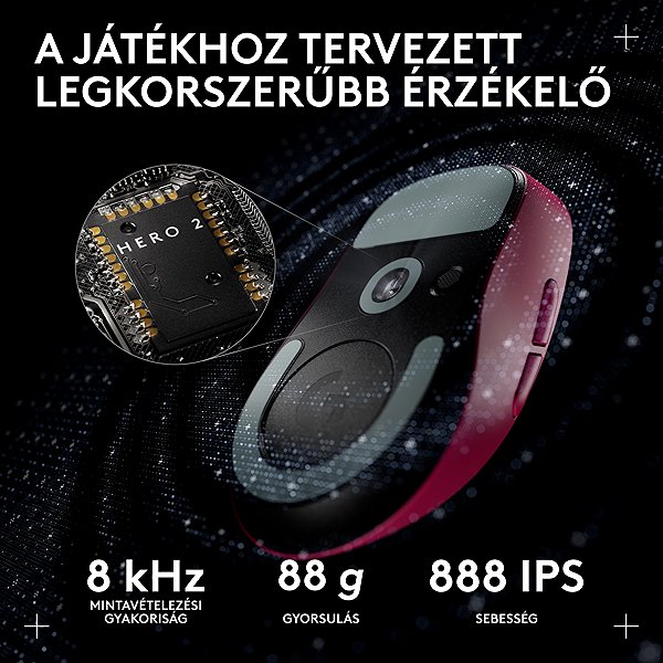 Gamer egér Logitech PRO X SUPERLIGHT 2 Compact, magenta ...
