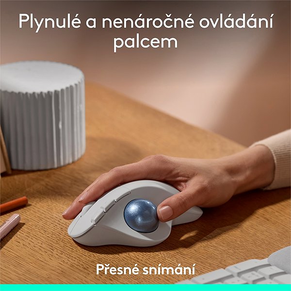 Logitech M575s Mouse, off-white.