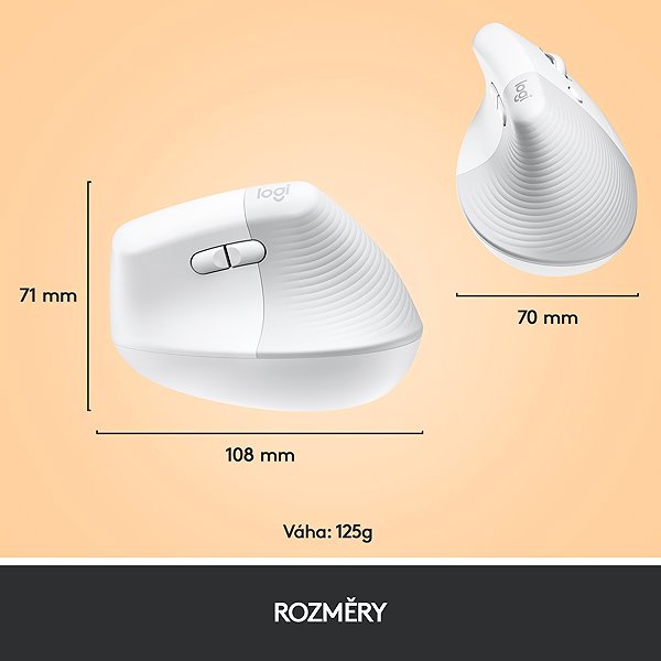 Myš Logitech Lift Vertical Ergonomic Mouse Off-white Vlastnosti/technologie