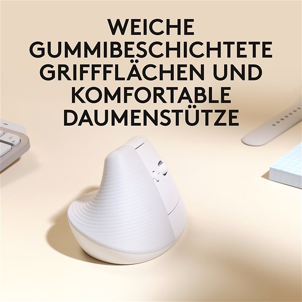 Maus Logitech Lift Vertical Ergonomic Mouse für Mac Off-white ...