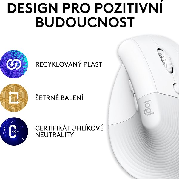 Myš Logitech Lift Vertical Ergonomic Mouse for Mac Off-white ...