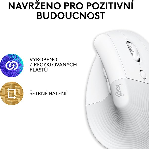 Logitech Lift Vertical Ergonomic Mouse for Mac Off-white .