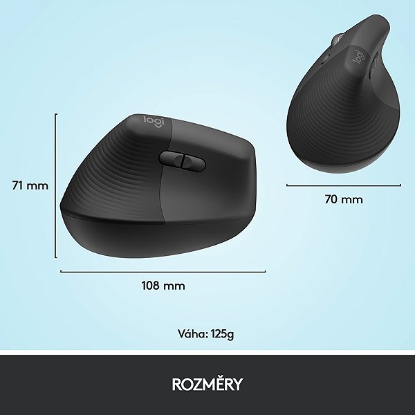 Myš Logitech Lift Left Vertical Ergonomic Mouse Graphite Vlastnosti/technologie