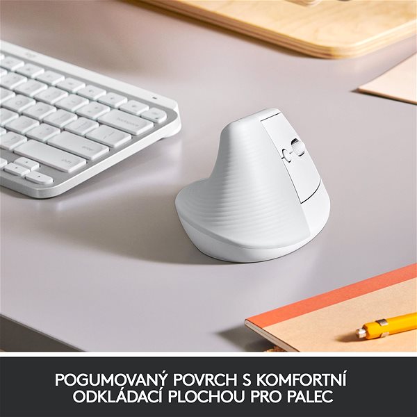 Myš Logitech Lift Vertical Ergonomic Mouse for Business Off-White Lifestyle
