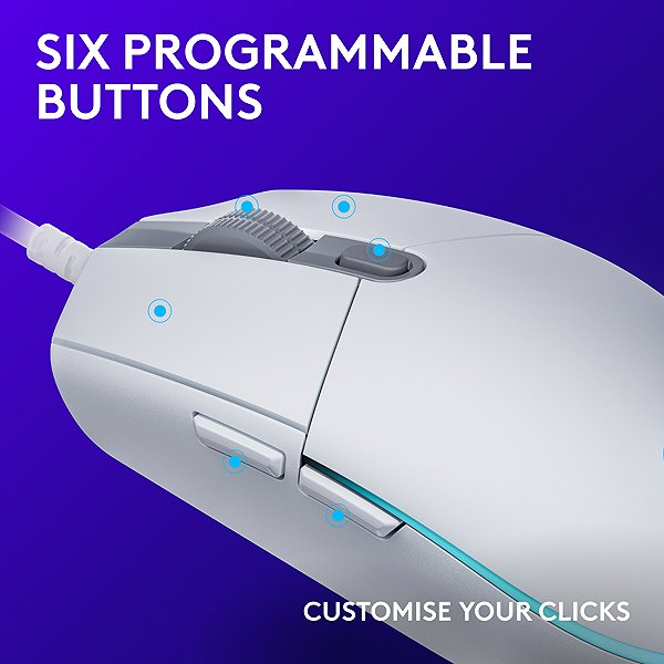 Gaming Mouse Logitech G102 Lightsync, White ...