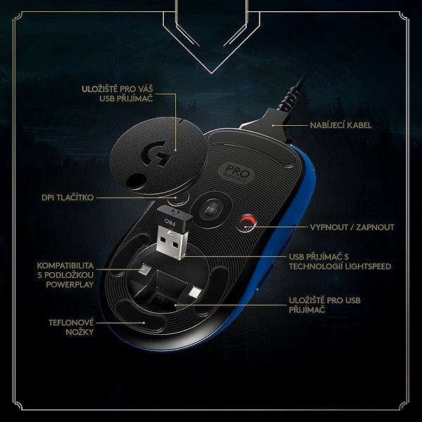 Gaming Mouse Logitech G PRO Wireless Gaming Mouse League of Legends Edition Features/technology