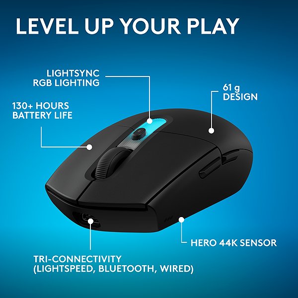 Gaming Mouse Logitech G305 X LIGHTSPEED, black ...