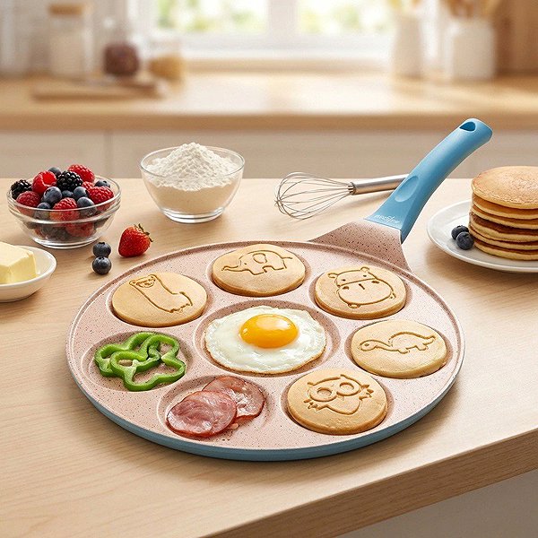 MG Pancakes Pancake Pan Animals 26,5 cm, beige .