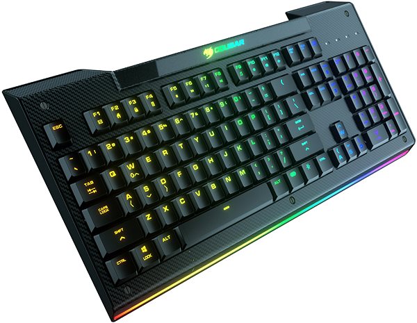 Gaming-Tastatur Cougar AURORA S RGB - US Seitlicher Anblick