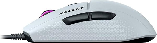 Herná myš ROCCAT Burst Core, biela Bočný pohľad