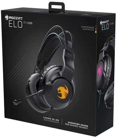 Gaming Headphones ROCCAT ELO 7.1 USB, RGB + AIMO Packaging/box